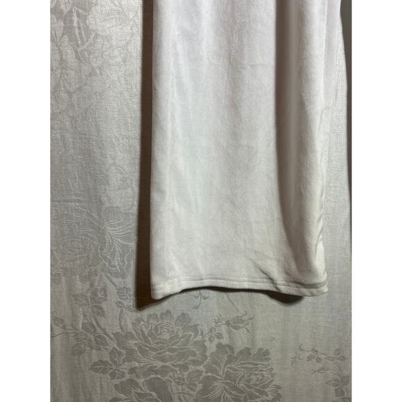 Juicy Couture Velour Track Pants Large White Silver Rhinestone Spell Out Sleep - Picture 3 of 13